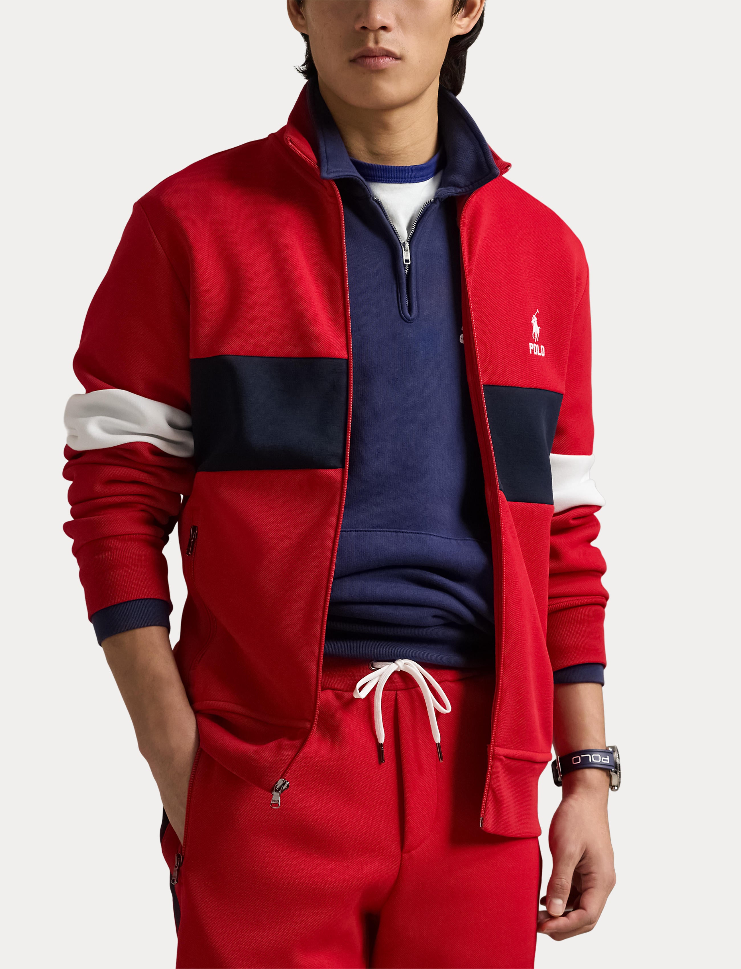 Polo Ralph Lauren Double-Knit Track Jacket Red | Chicago City Sports