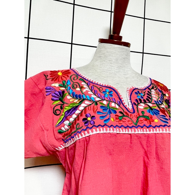 メキシカンお花刺繍 カラフルステッチ フォークロア レトロ アメリカ