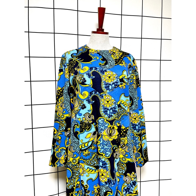 フランス古着 サイケデリック 花柄 70年代 レトロ ヨーロッパ