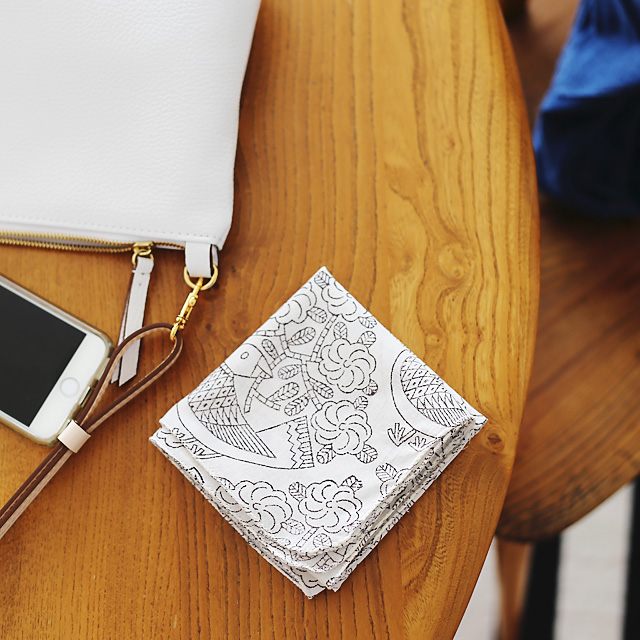 鹿児島 睦/ZUAN & ZOKEI/ハンカチ/モノクロ COMFOTA 北欧雑貨店