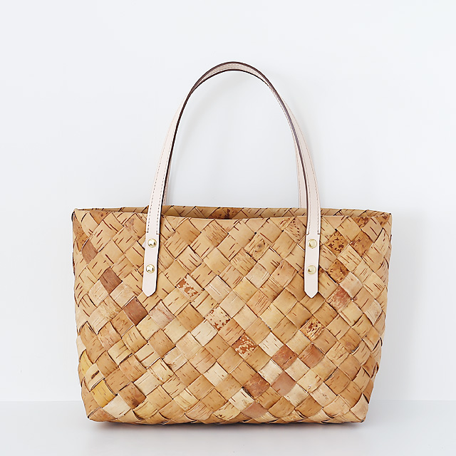 白樺かご/ヌメ革ストラップのトートバッグ・L COMFOTA 北欧雑貨店