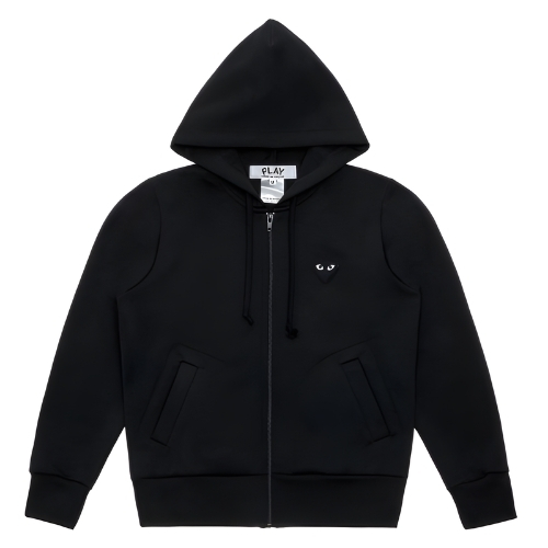 CDG Play Big Heart Zip Hoodie Black - Official CDG Store