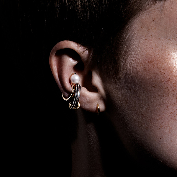 K18 SNAKE KNOT ダイヤモンド ピアス