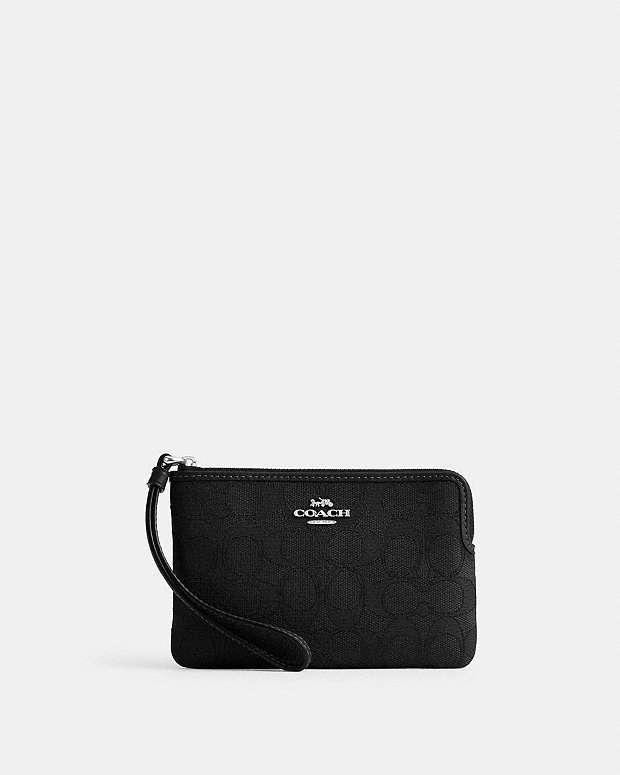 COACH® Outlet | Corner Zip Wristlet In Signature Jacquard