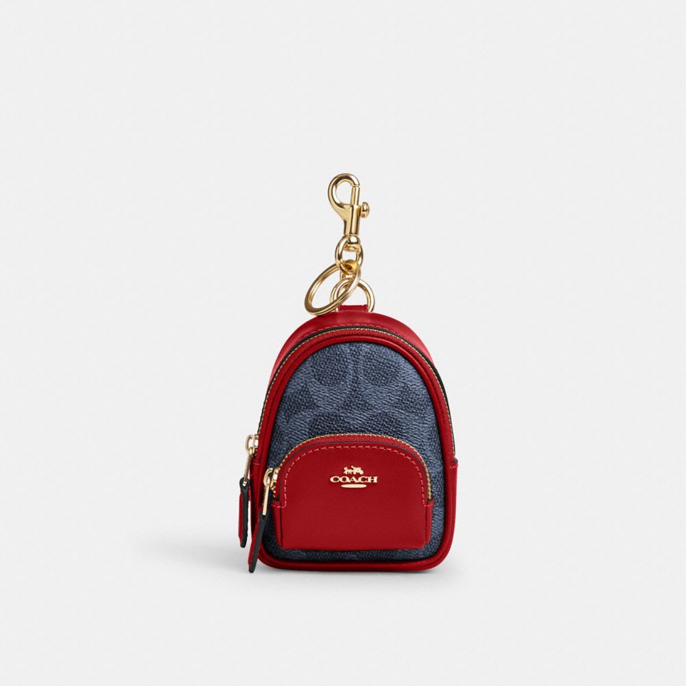 COACH® Outlet | Mini Court Backpack Bag Charm In Signature Canvas