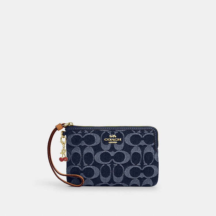 COACH® Outlet | Corner Zip Wristlet In Signature Denim