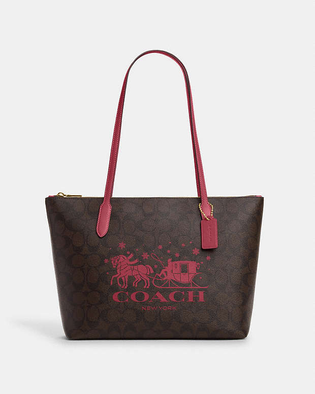 公式】コーチアウトレット | ジップ トップ トート・シグネチャー