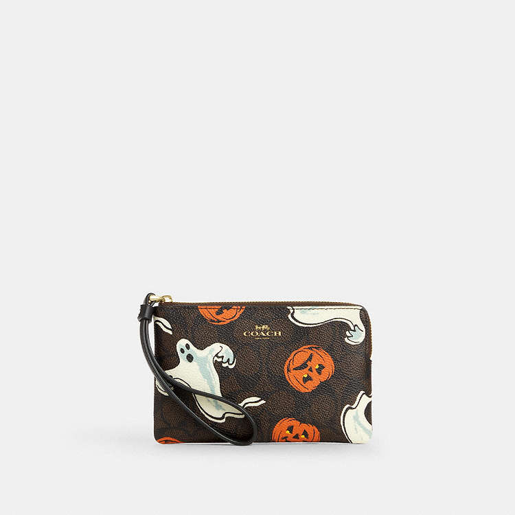 COACH® Outlet | Corner Zip Wristlet In Signature Canvas With