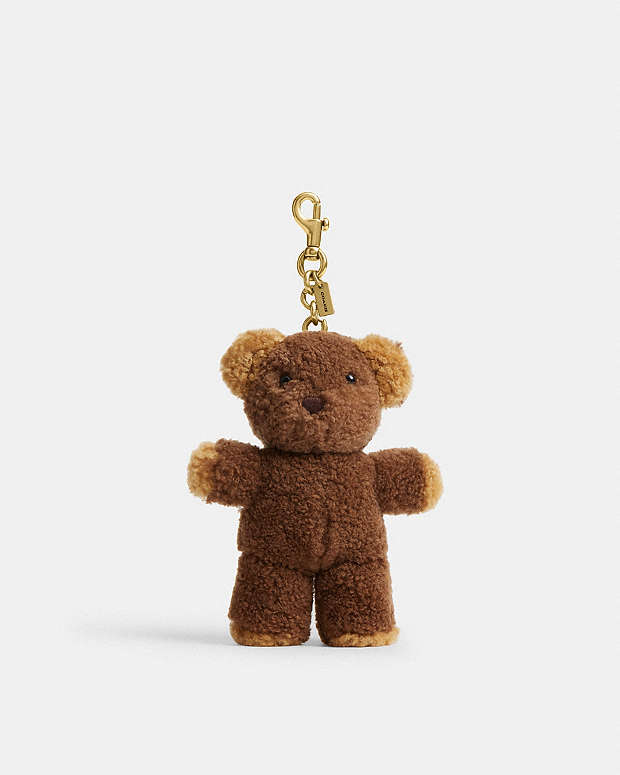 COACH® HU | Teddy Bear Bag Charm In Shearling