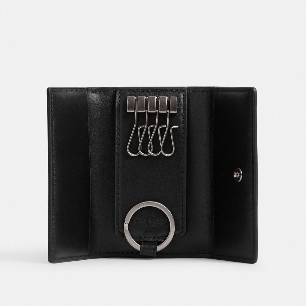 公式】COACH – コーチ | 4 リング キー ケース・シグネチャー キャンバス