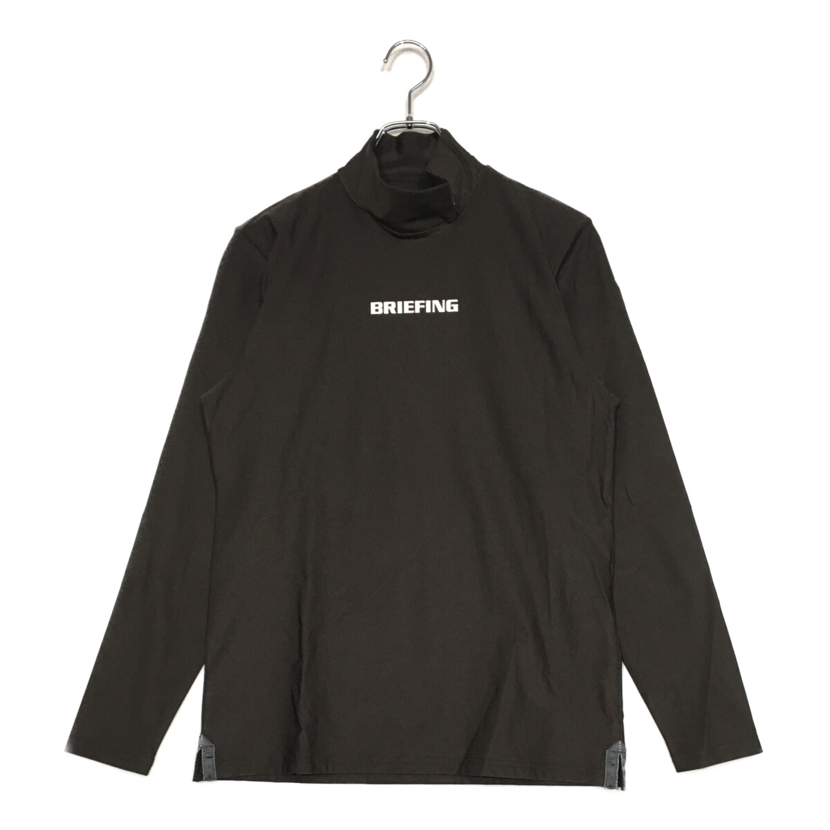 サイズMブリーフィング ゴルフ長袖モックネックシャツ 黒色 サイズM