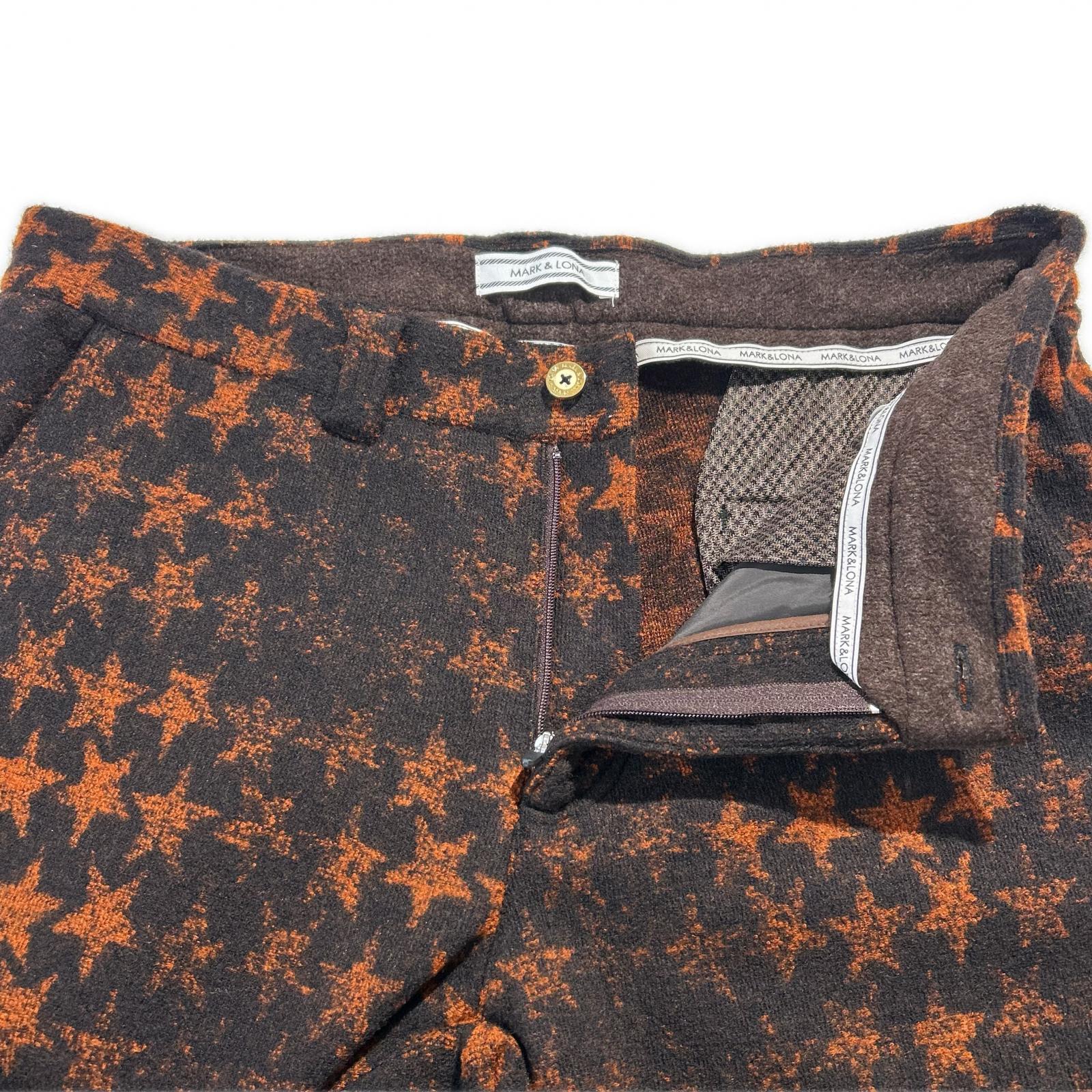 中古 メンズ マークアンドロナ MARK&LONA パンツ L オレンジ×茶系