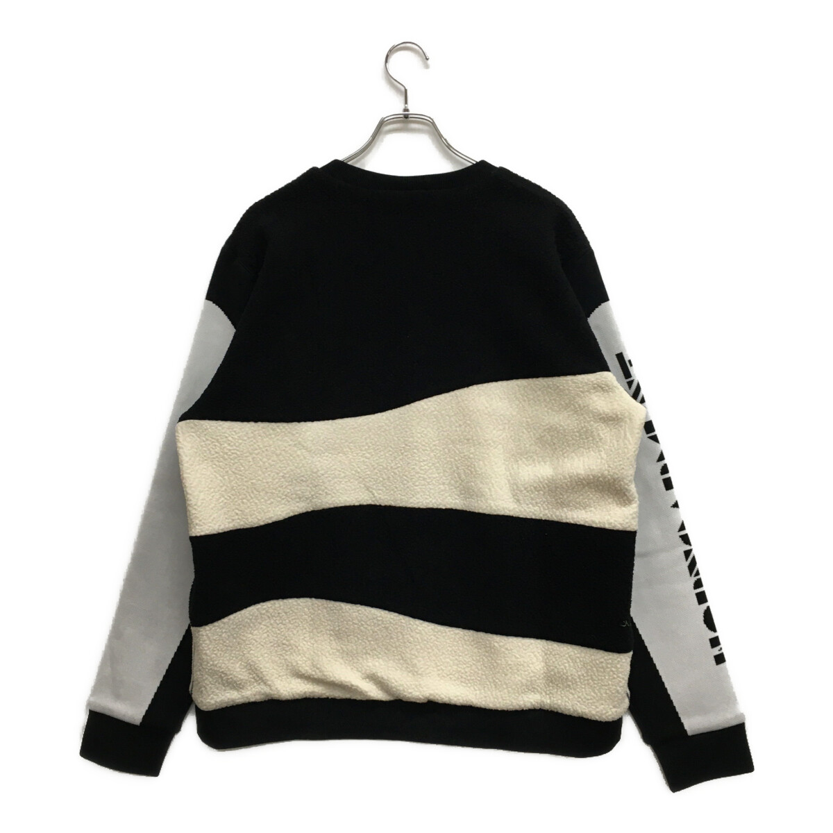 新品】ホーンガーメント 長袖ハイネックシャツ 白×黒 袖スマイル