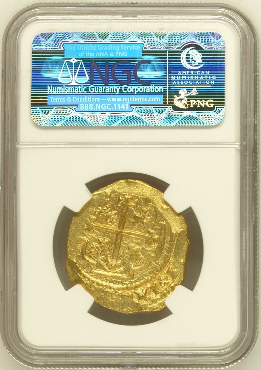 1715年 ”沈没船金貨” メキシコ8エスクード金貨 COBコイン(NGC/MS61