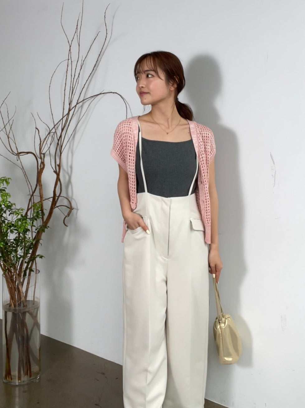 ゴールドバックルフラップデザインサロペット-short & regular | 小柄