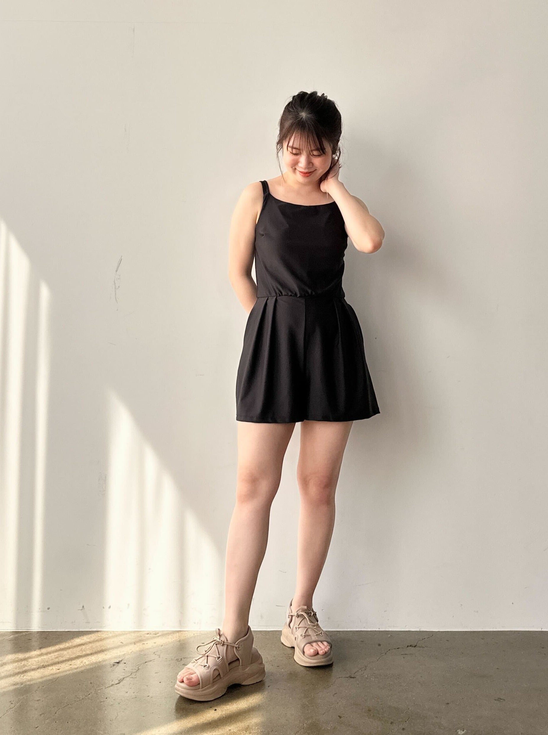 Swim Wear】バックリボンオールインワン | 小柄・低身長女性向け