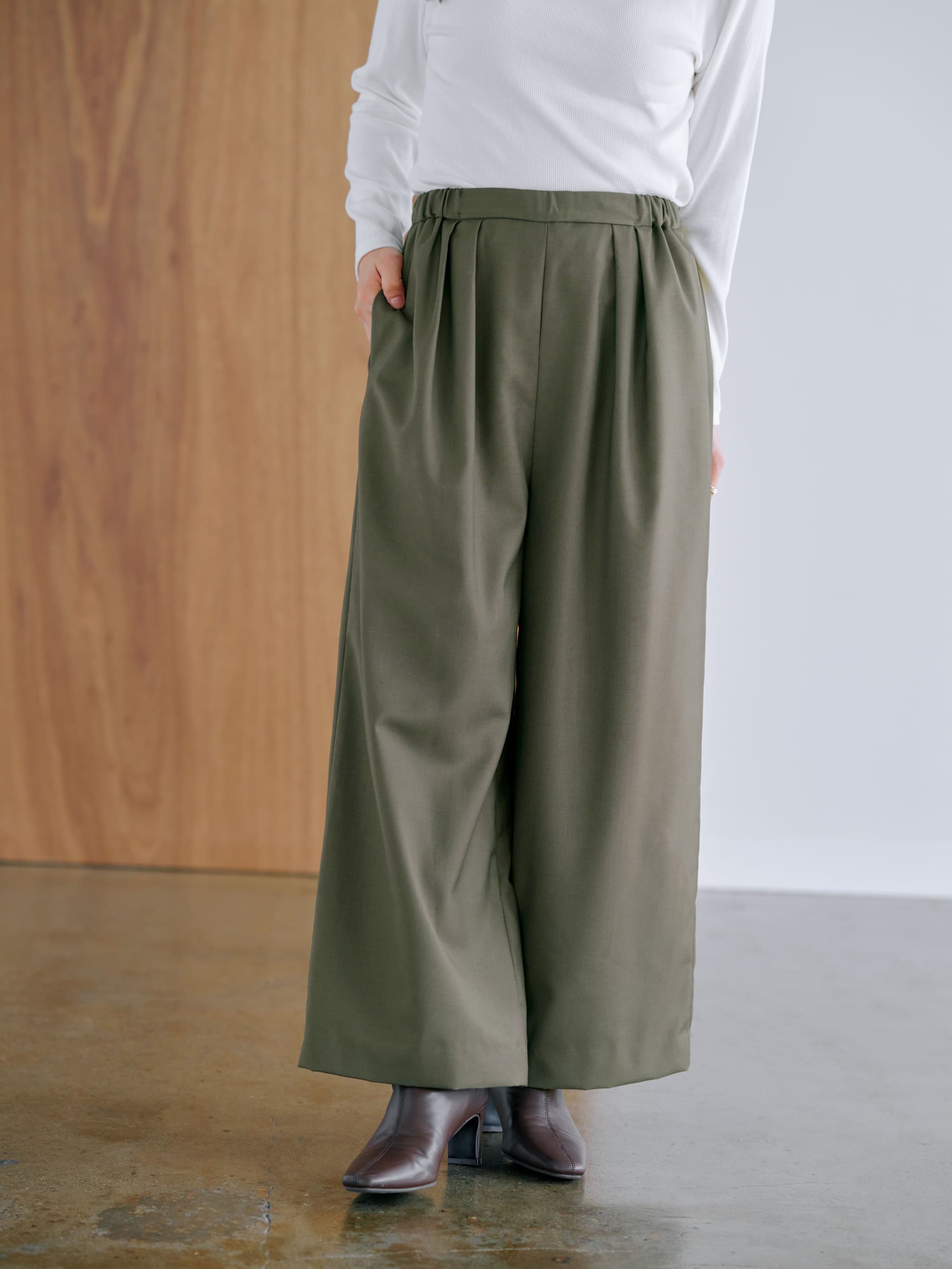 ツータックイージーパンツ-short & regular | 小柄・低身長女性向け