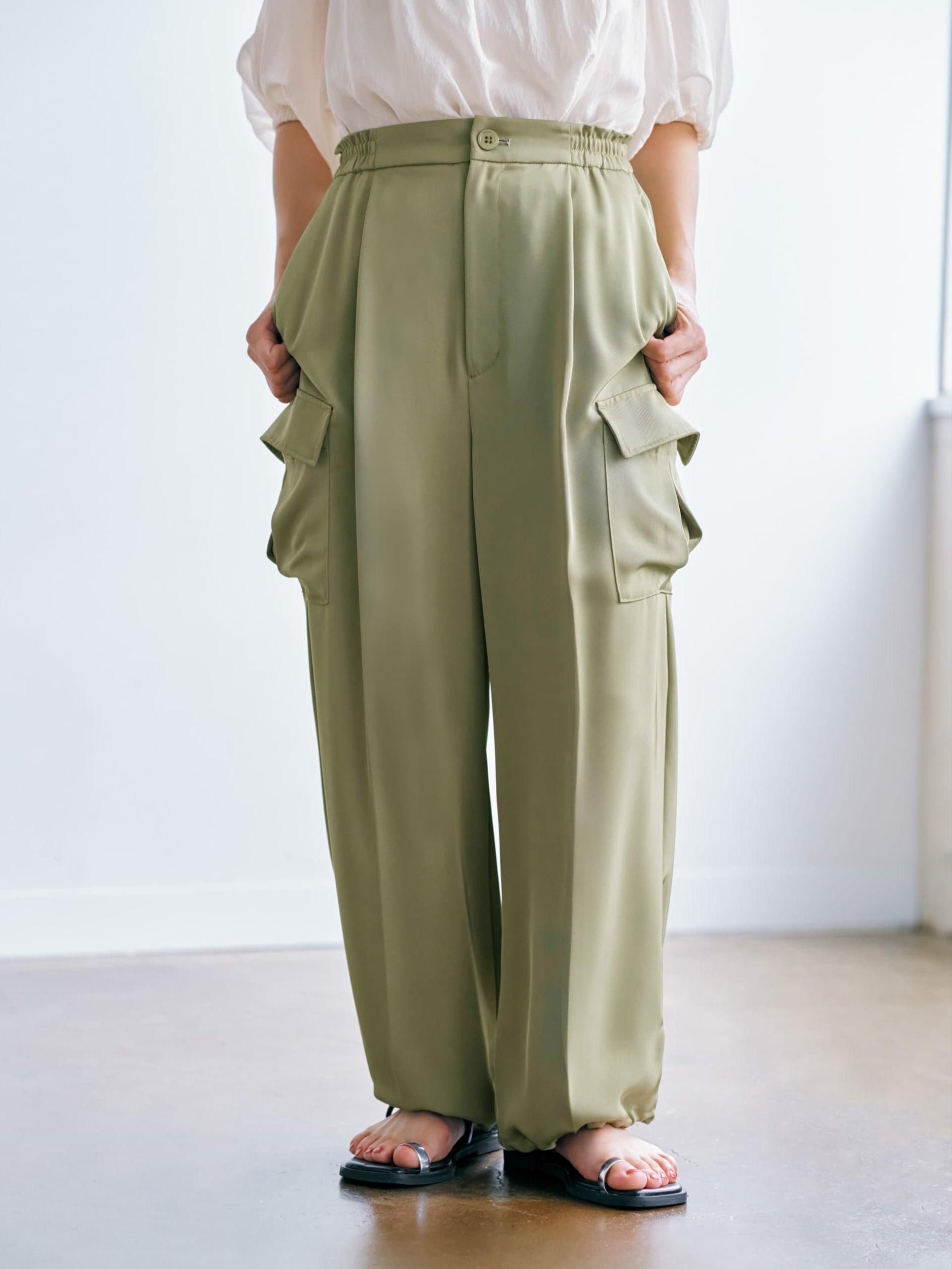 シャイニーツイルワークパンツ-short & regular | 小柄・低身長女性