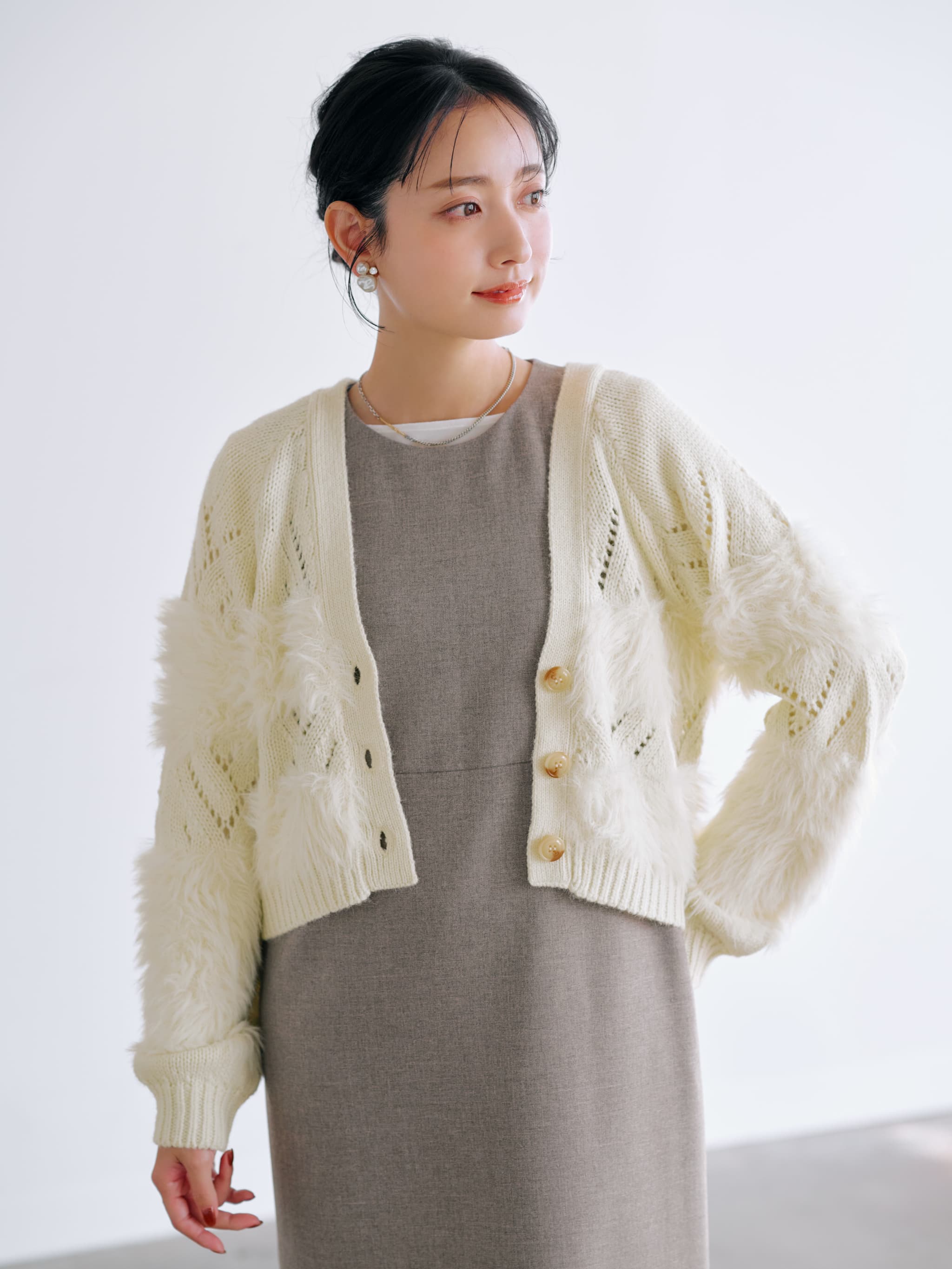 サ*ー様 ジグザグパターン カーディガン Mサイズ Needles ジグザグ