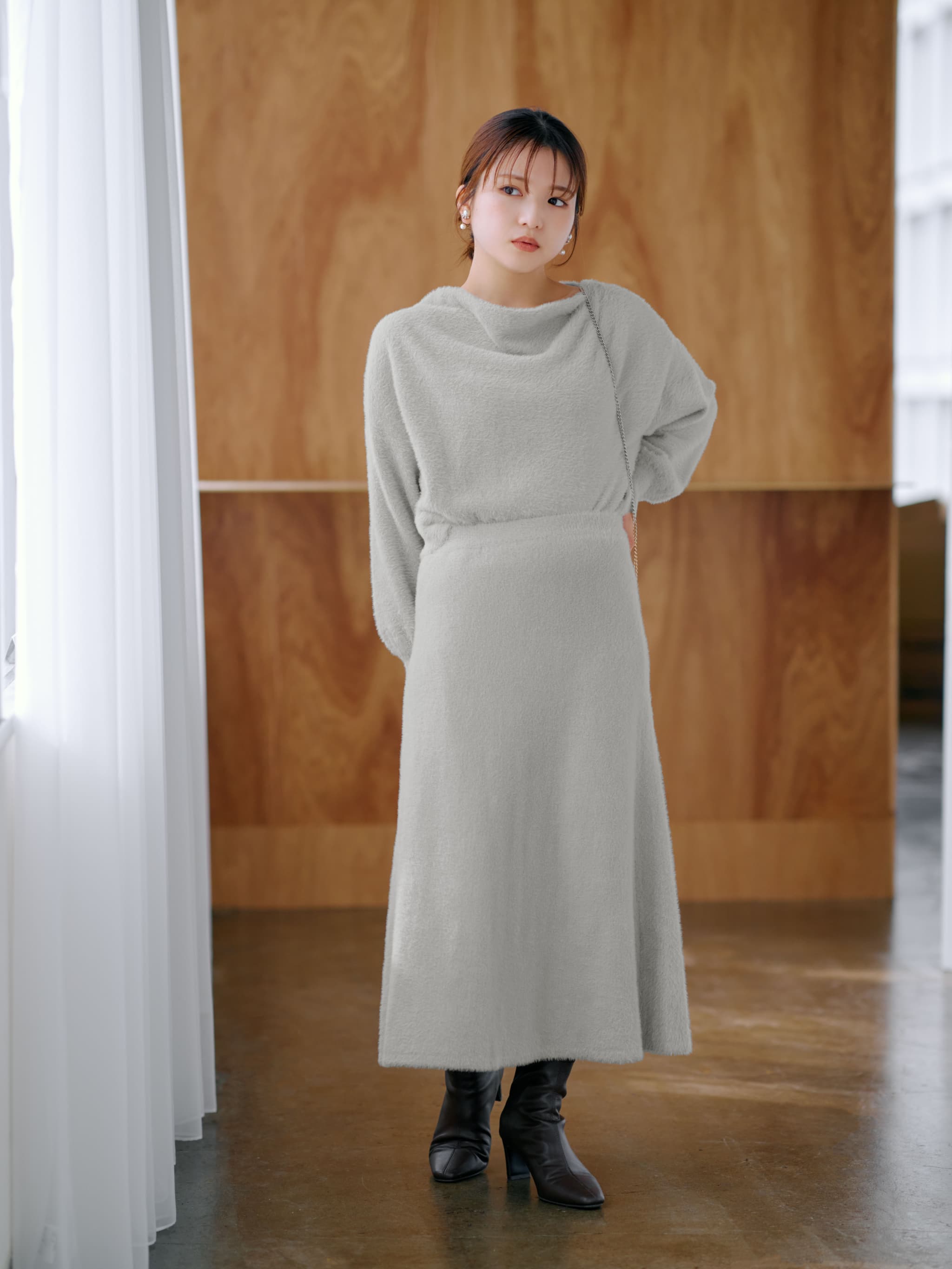 フェザードレープニットセットアップ-short & regular | 小柄・低身長