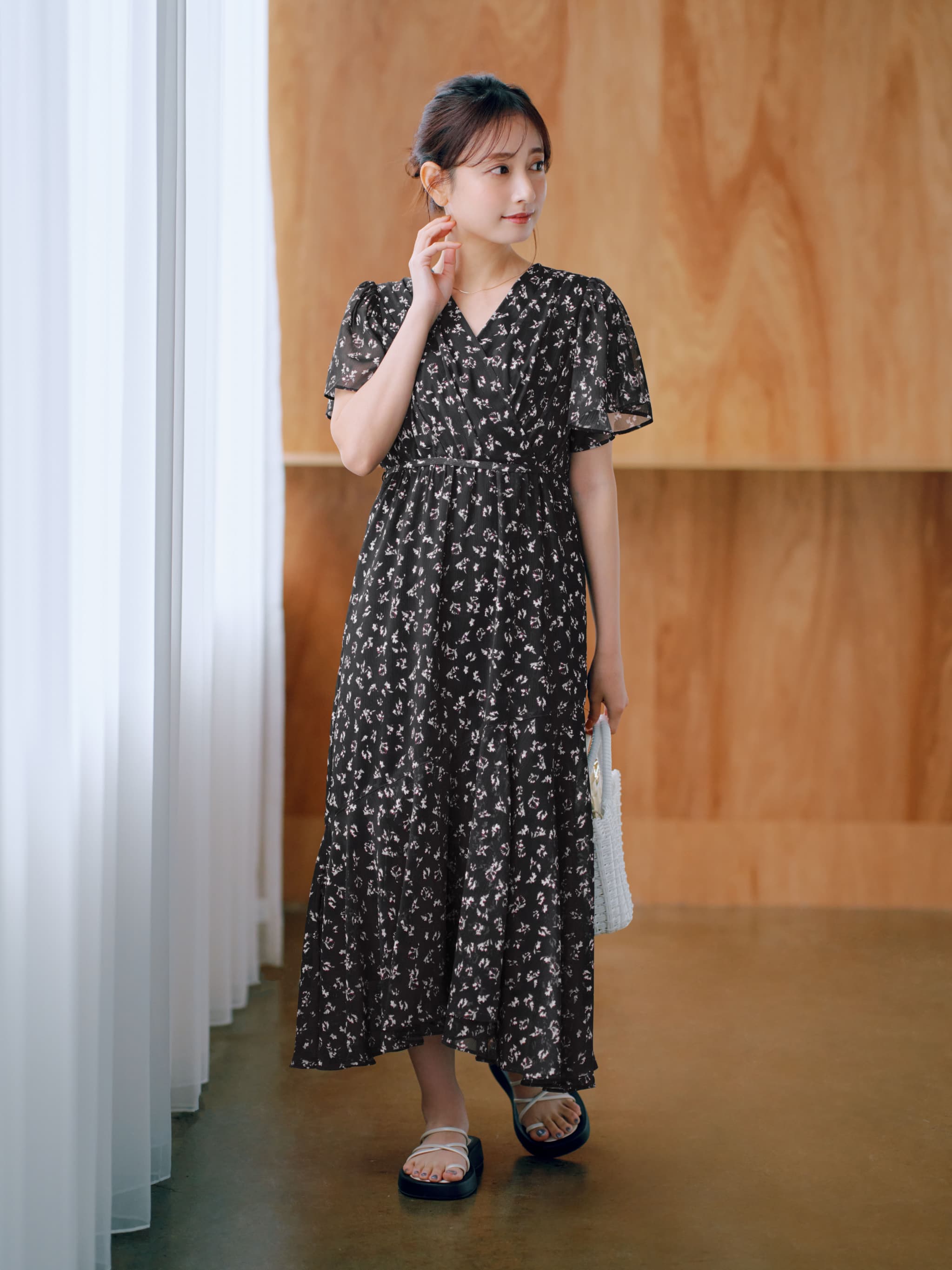 リトルフラワーカシュクールワンピース-short & regular | 小柄・低