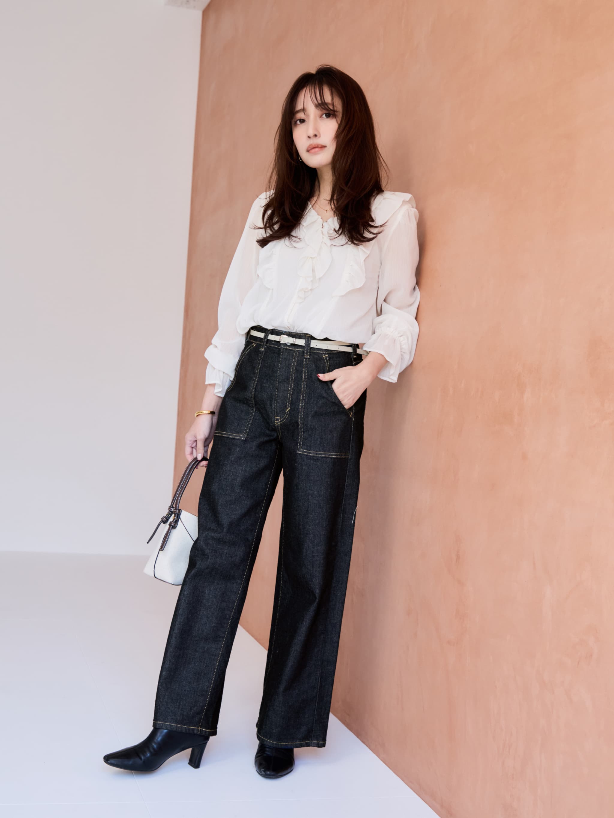 SOMETHINGコラボ】ベイカーストレートデニム-short & regular | 小柄