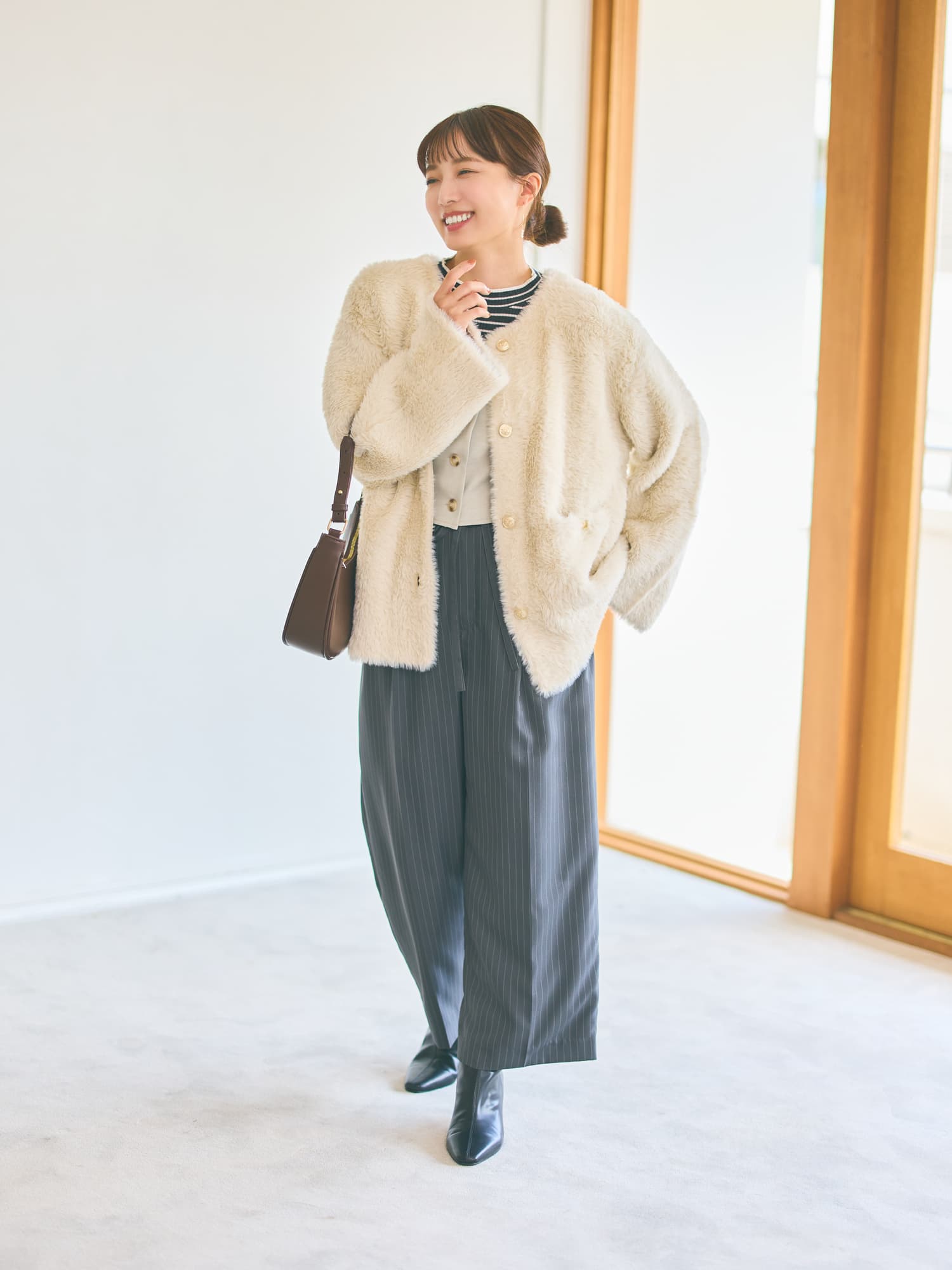 ダブルフェイスフェザーコーディガン | 小柄・低身長女性向け