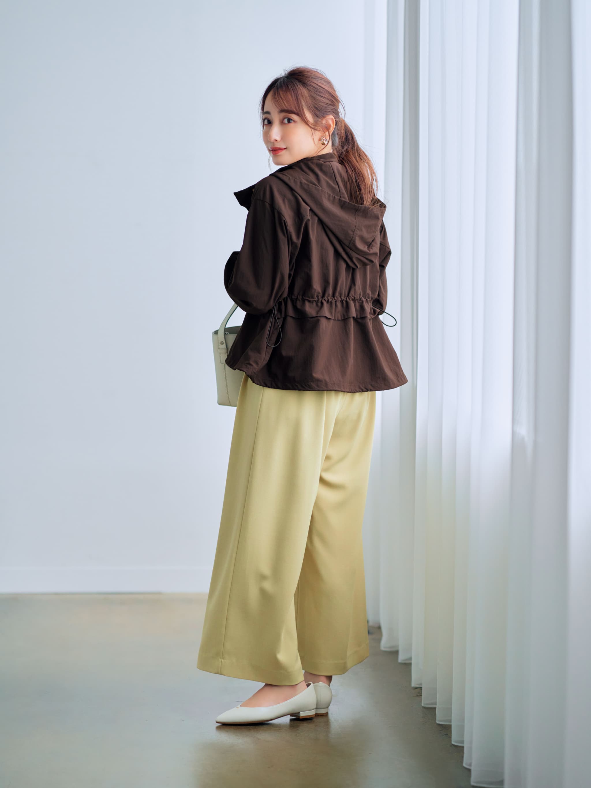 ハイウエストサイドポケットストレートパンツ-short & regular | 小柄