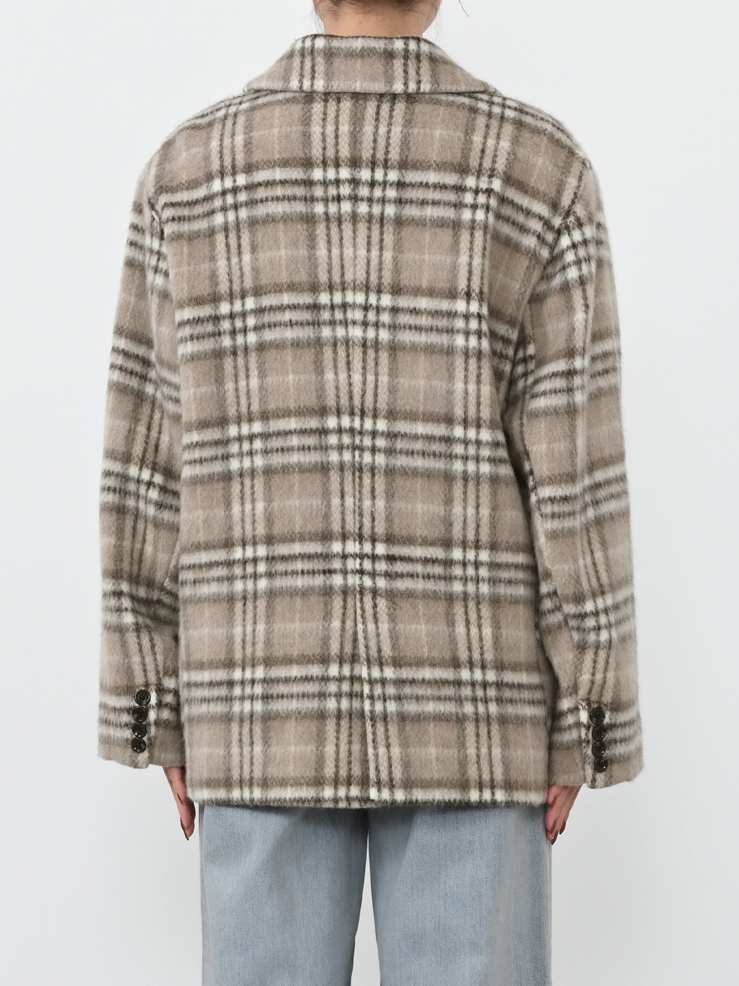 ウールシャギーチェックダブルコート | 小柄・低身長女性向け