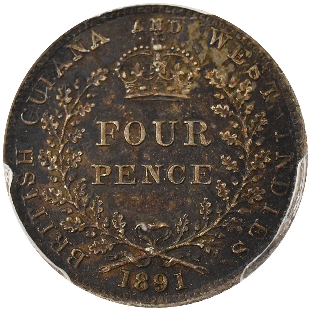 は*ぱ様 1891年 イギリス領ギアナ 4ペンス銀貨 ヴィクトリア女王 Yahoo