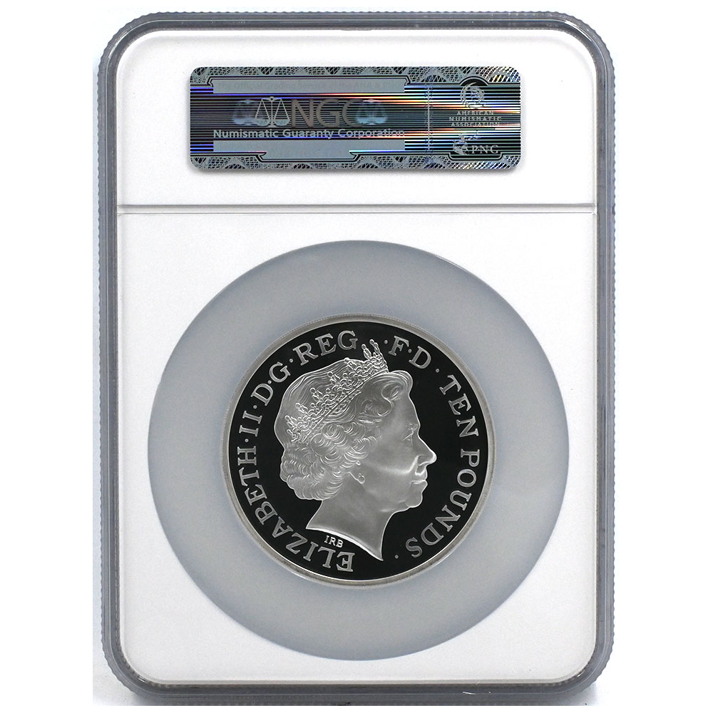 イギリス 2013 エリザベス2世 10ポンド 5オンス 銀貨 NGC PF70UC