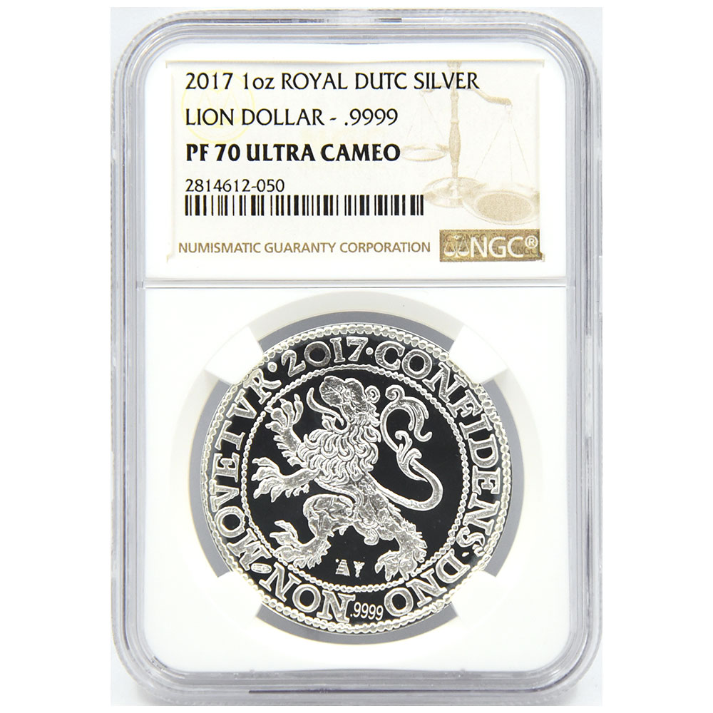 オランダ 2017 ライオンダラー1オンス 銀貨 NGC PF70UC ロイヤルダッチ