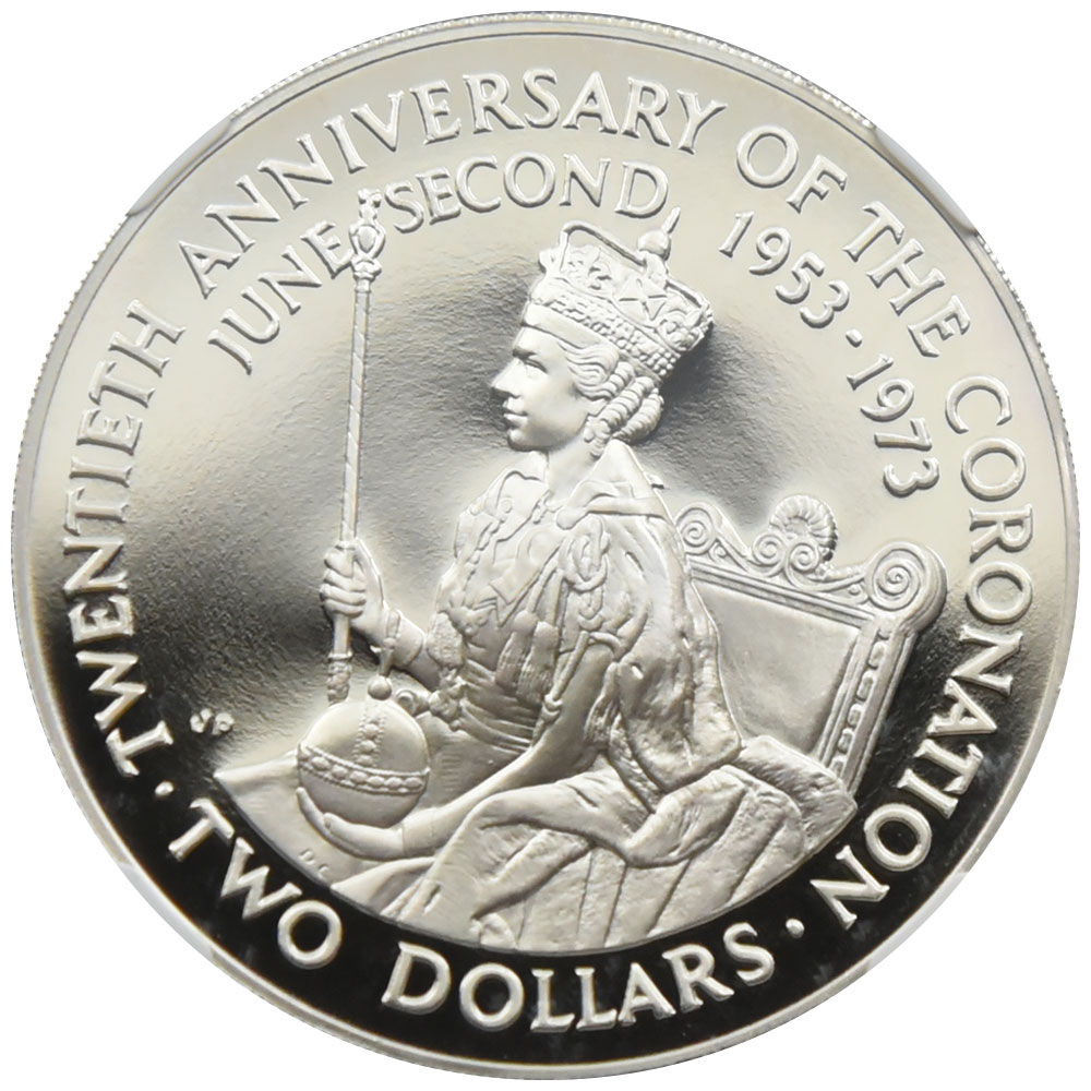 クック諸島 1973年 2ドル記念硬貨 銀貨 クック諸島 1973年 エリザベス2