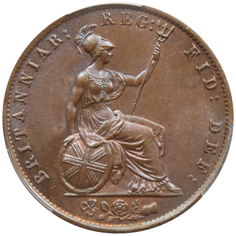 イギリス 1854 ヴィクトリア女王 1/2ペニー 銅貨 PCGS MS64BN ヤング