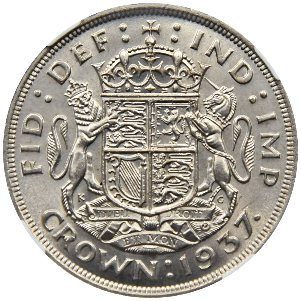 イギリス 1937 ジョージ6世 クラウン 銀貨 NGC MS 63 5867243024