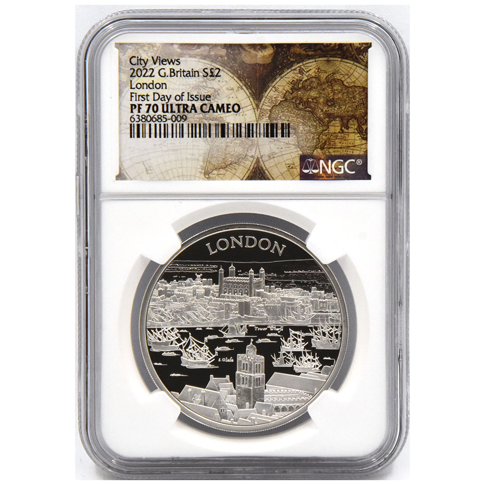 イギリス 2022 エリザベス2世 2ポンド 銀貨 NGC PF 70 ULTRA CAMEO