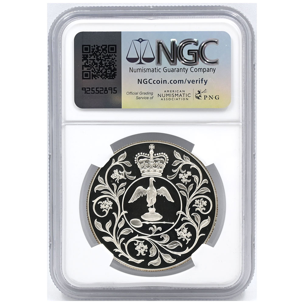 イギリス 1977 エリザベス2世 25ペンス 銀貨 NGC PF69UC 即位25周年
