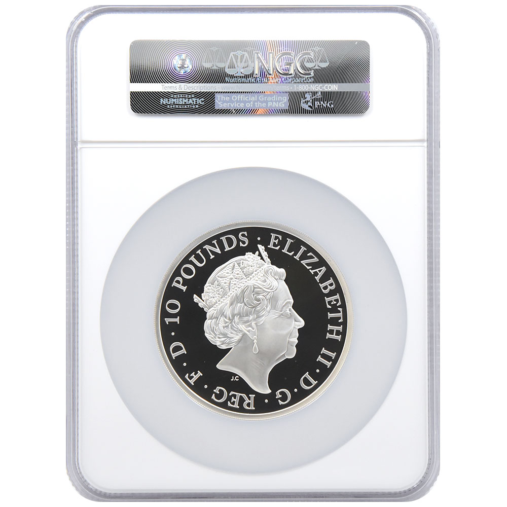 イギリス 2017 エリザベス2世 10ポンド 銀貨 NGC PF69UC クイーンズ