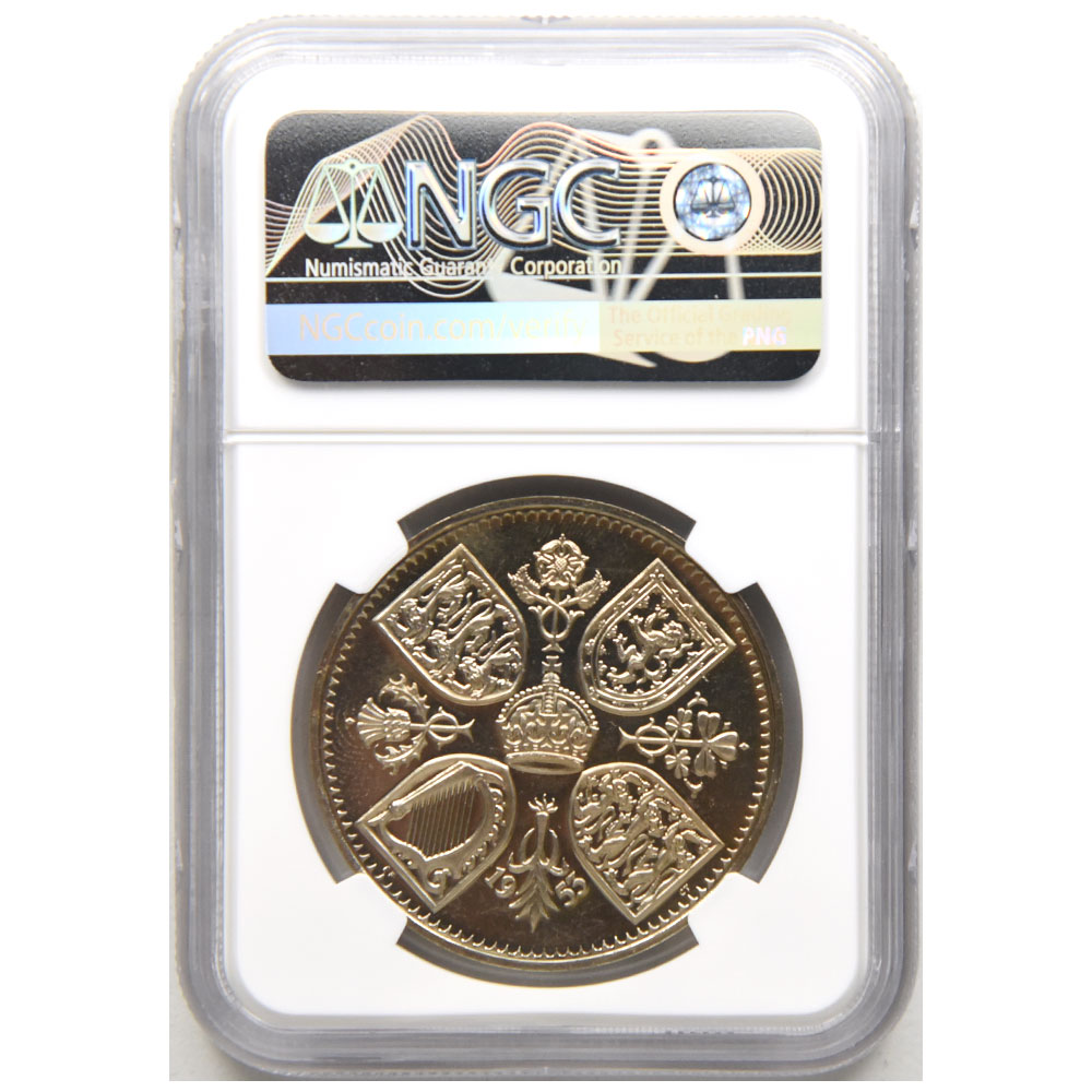 NGC PF65 UC 1953 英国 エリザベス2世 戴冠記念 ハーフクラウン NGC