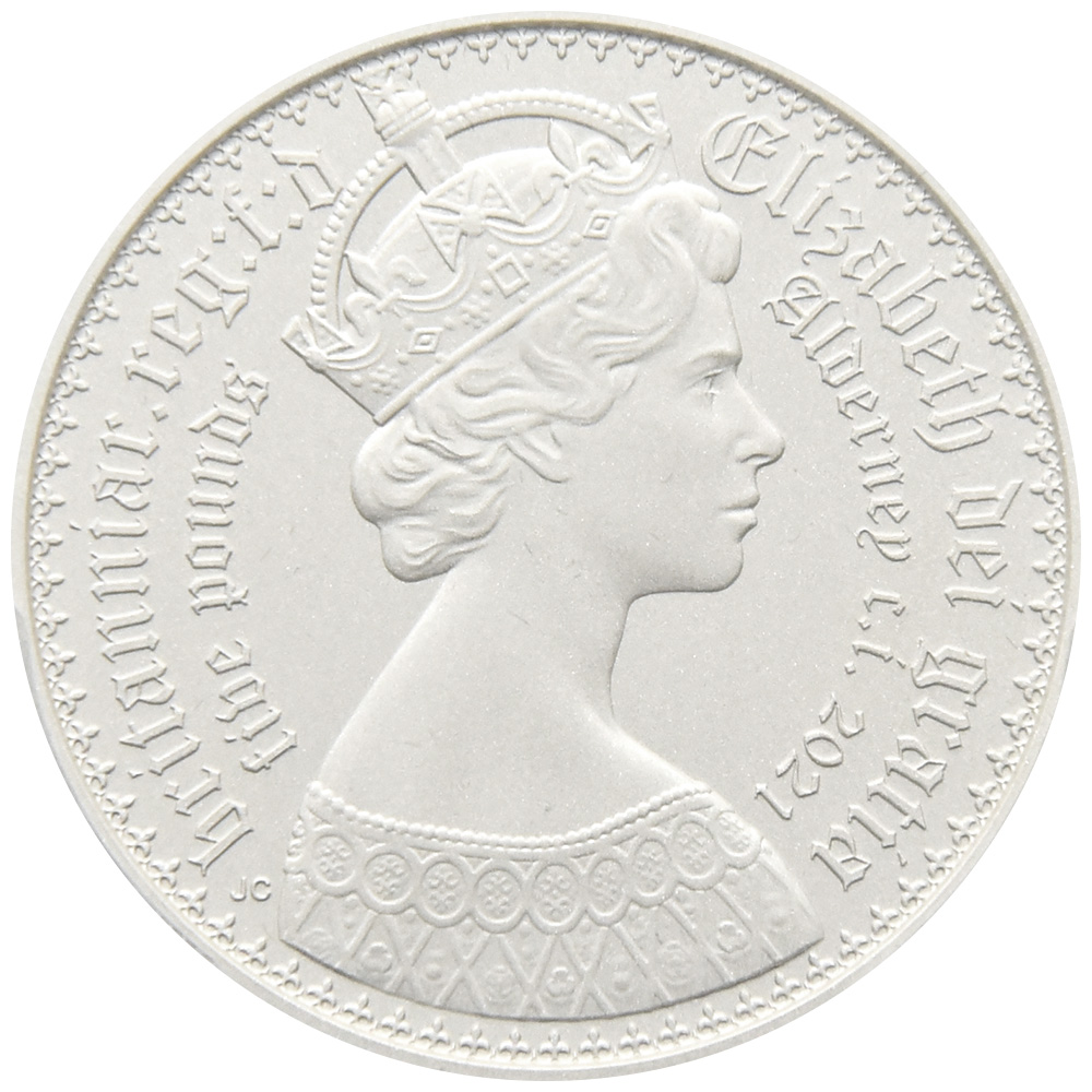 2枚セット】オルダニー島 2021 エリザベス2世 5ポンド 銀貨 PCGS PR70