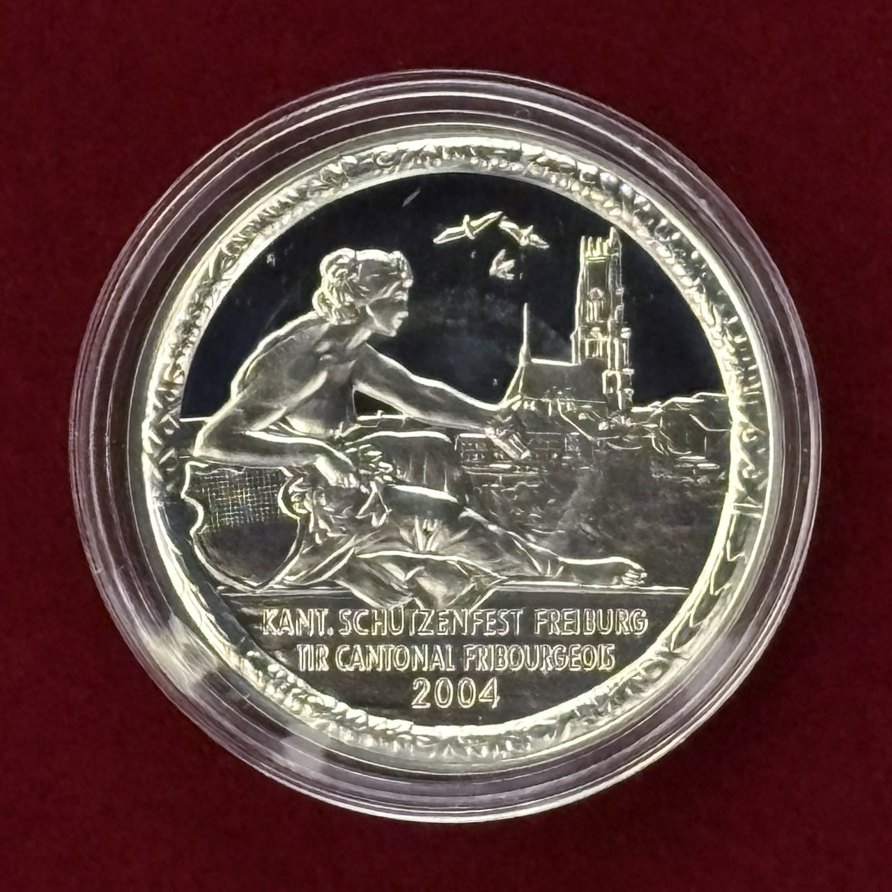 スイス】射撃祭 50フラン 銀貨 2004 FREIBURG プルーフ［B-0000463