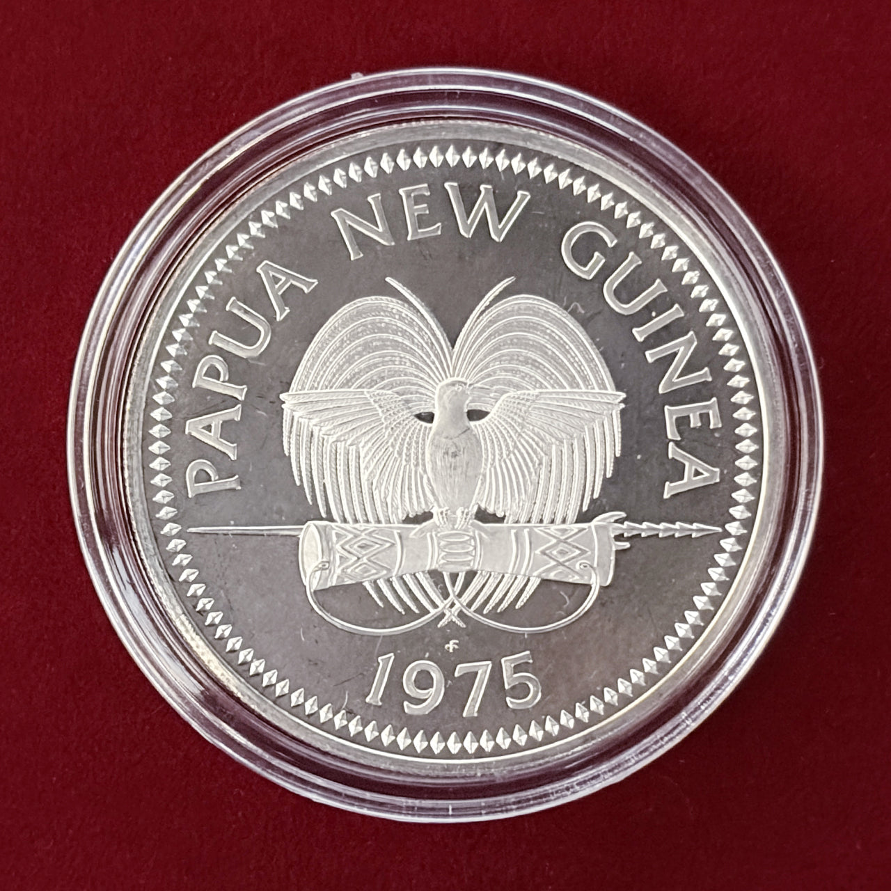 パプアニューギニア】鳥の楽園 10キナ 銀貨 プルーフ 1975［B-0000534
