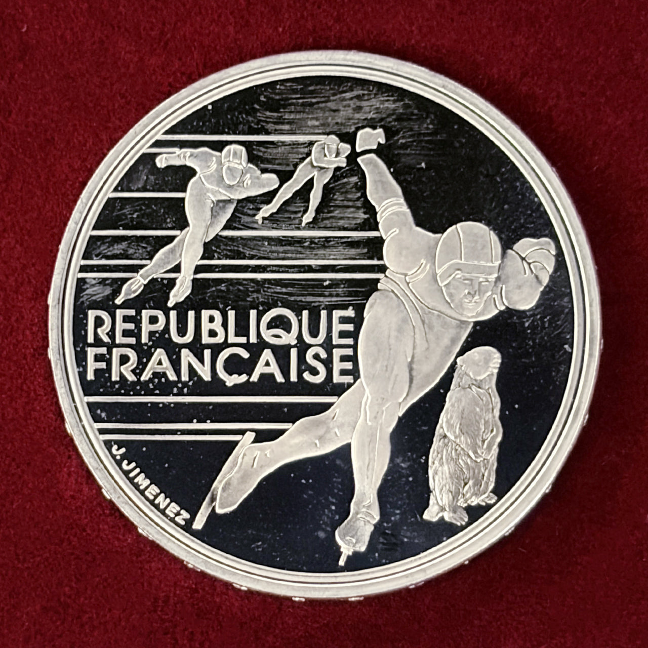 フランス】1992年アルベールビルオリンピック記念 100フラン 銀貨