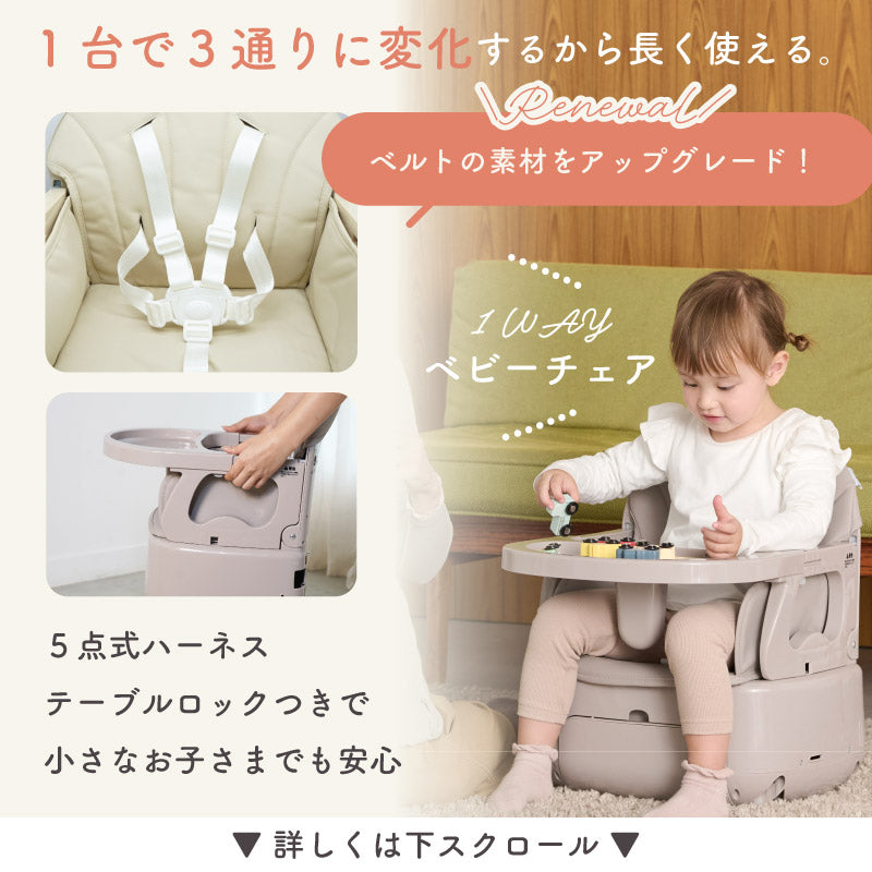 3in1 ベビーチェア｜SWRIS (スワリス)｜工具不要・簡単組立【colulu