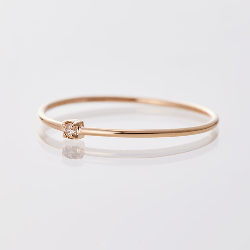 5月 誕生石】K10YG 1粒エメラルド誕生石リング / 誕生石ピンキー