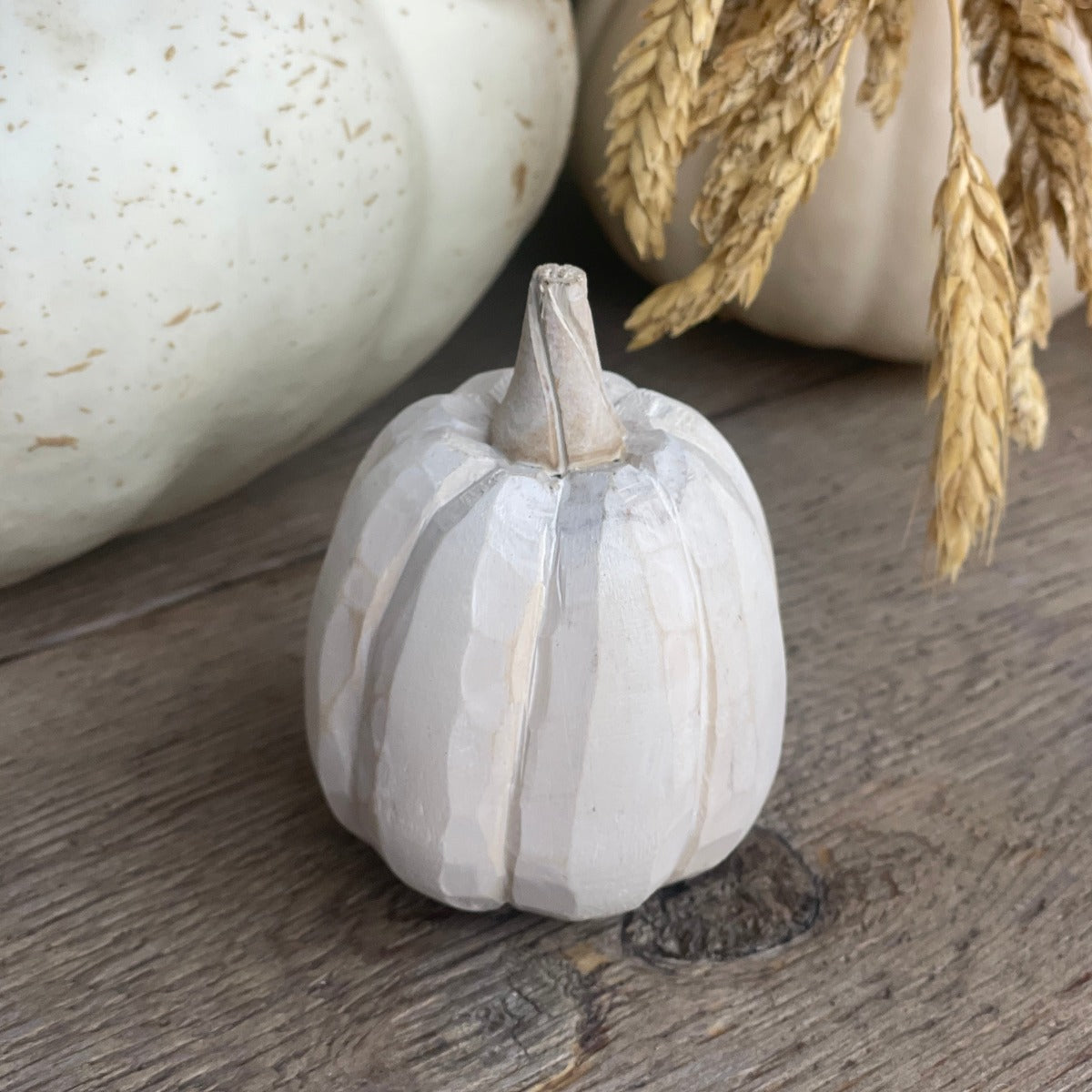 CA-5243 - Sm. White 3D Carved Pumpkin – Collins Painting & Design