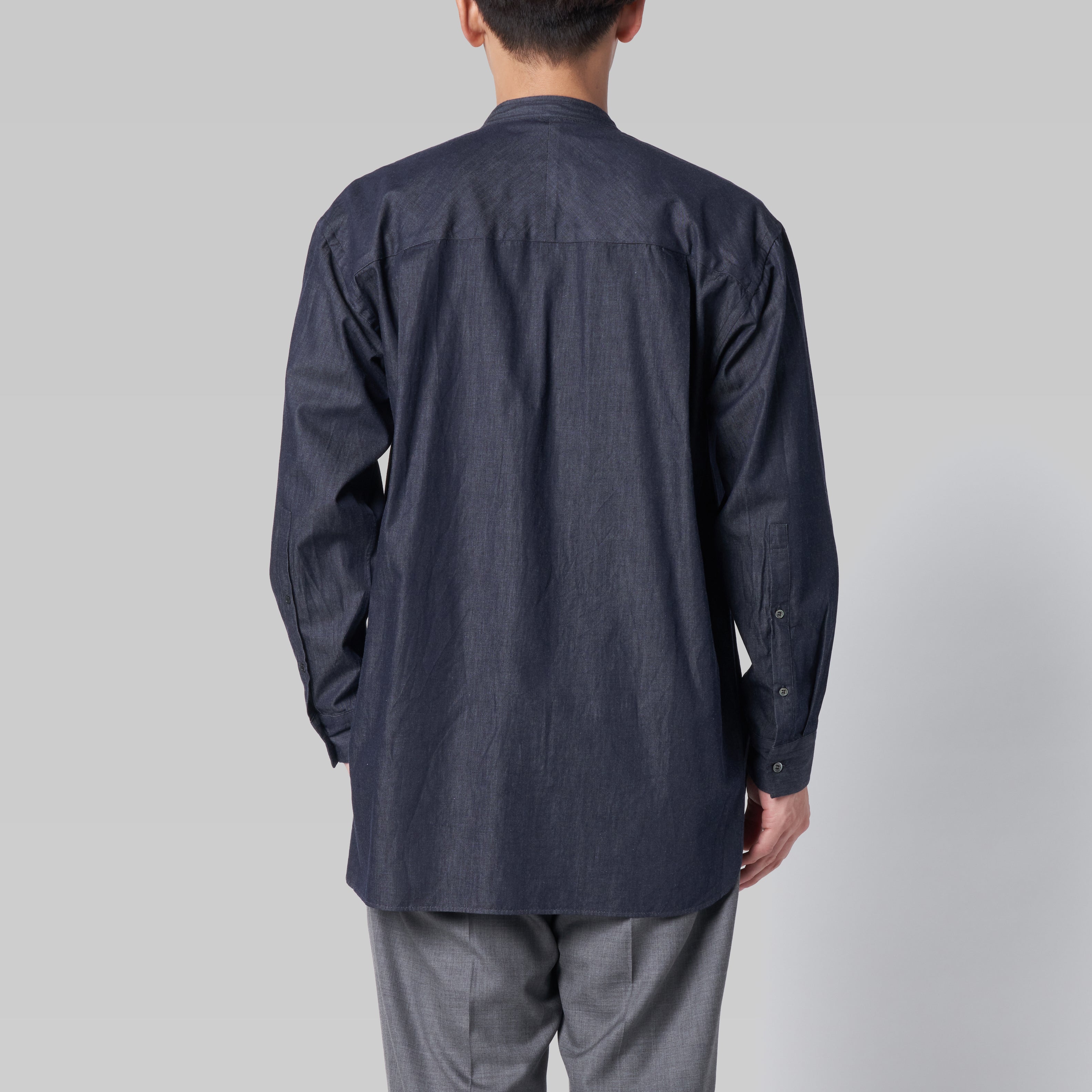 CSH-1 – 4oz Light Denim – Navy / 1インプリーツ ロングシャツ