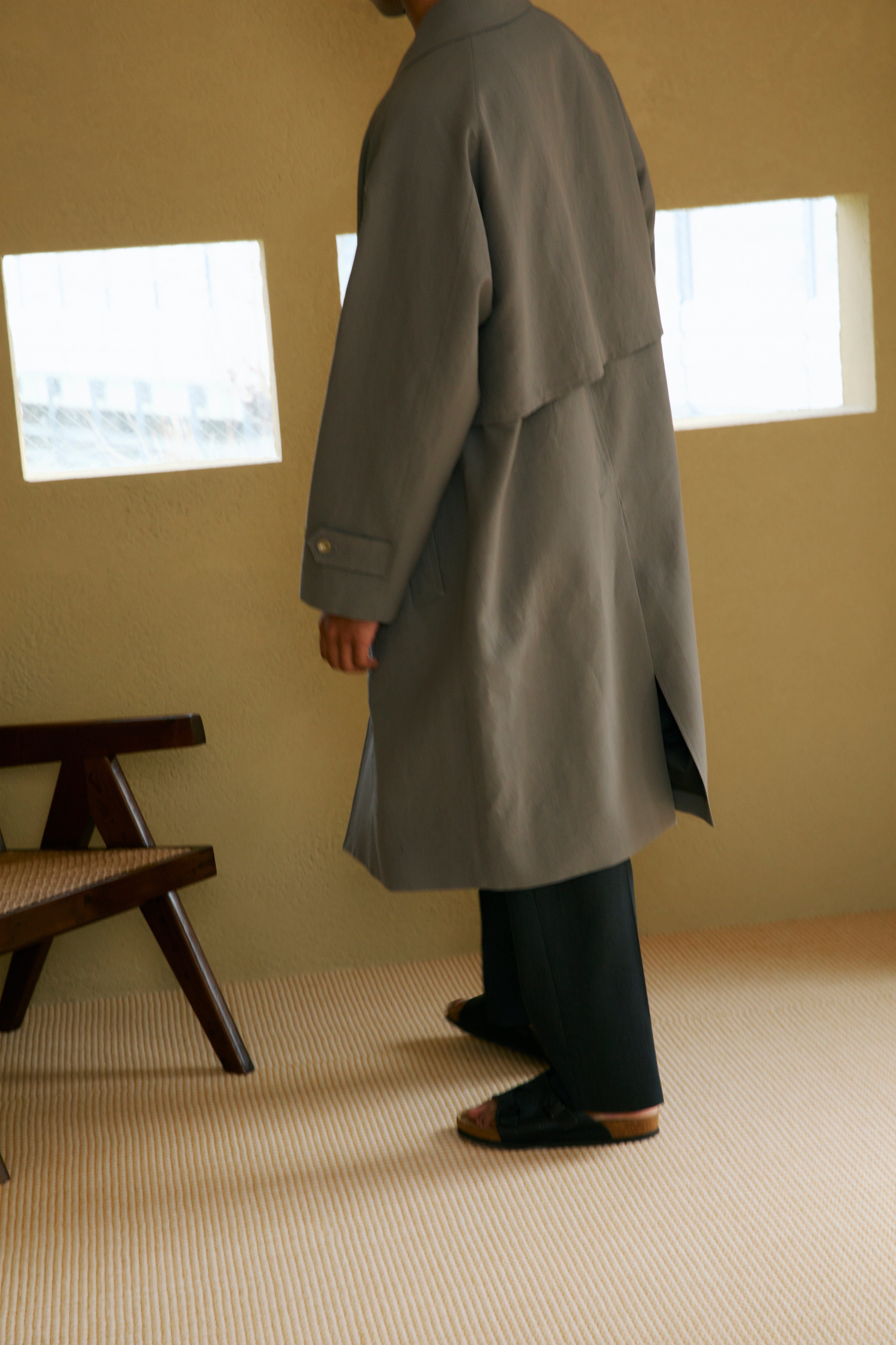 WORSTED WOOL/PAPER BALMACAAN LONG COAT｜GRAY – Cornier