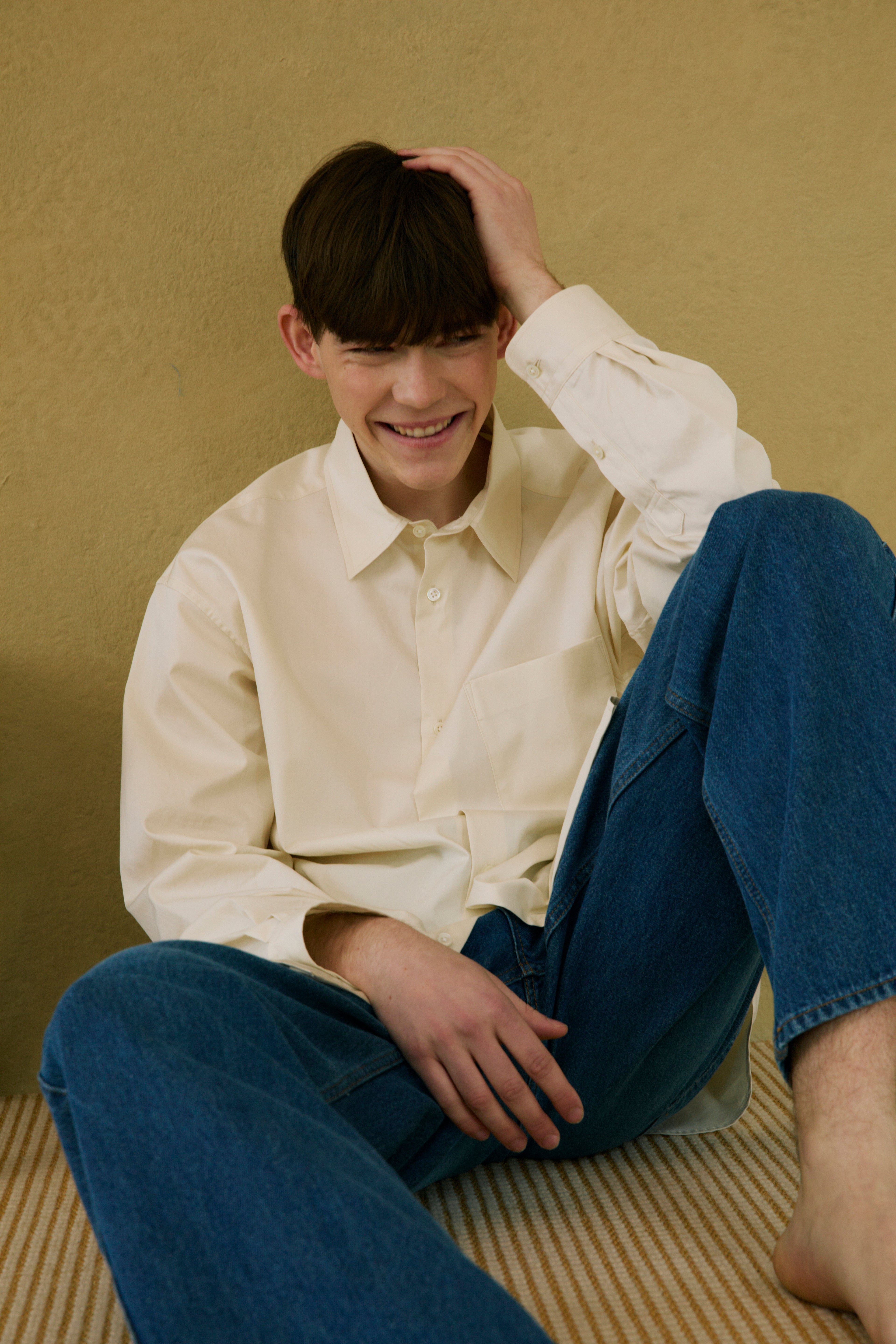 FINX COTTON TWILL REGULAR COLLAR SHIRTS｜LIGHT YELLOW – Cornier