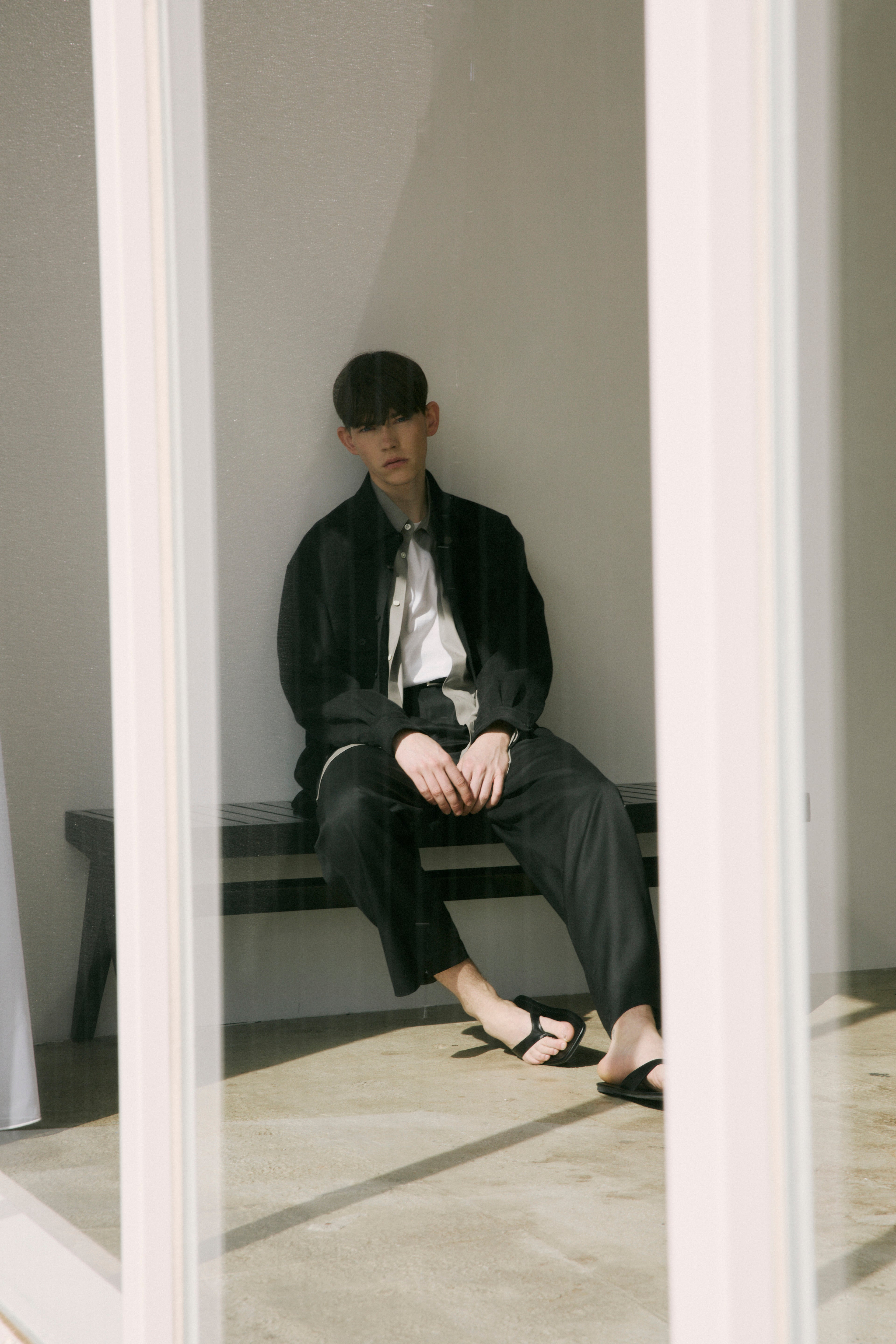 Washed Linen Twill Work Shirts｜Black – Cornier